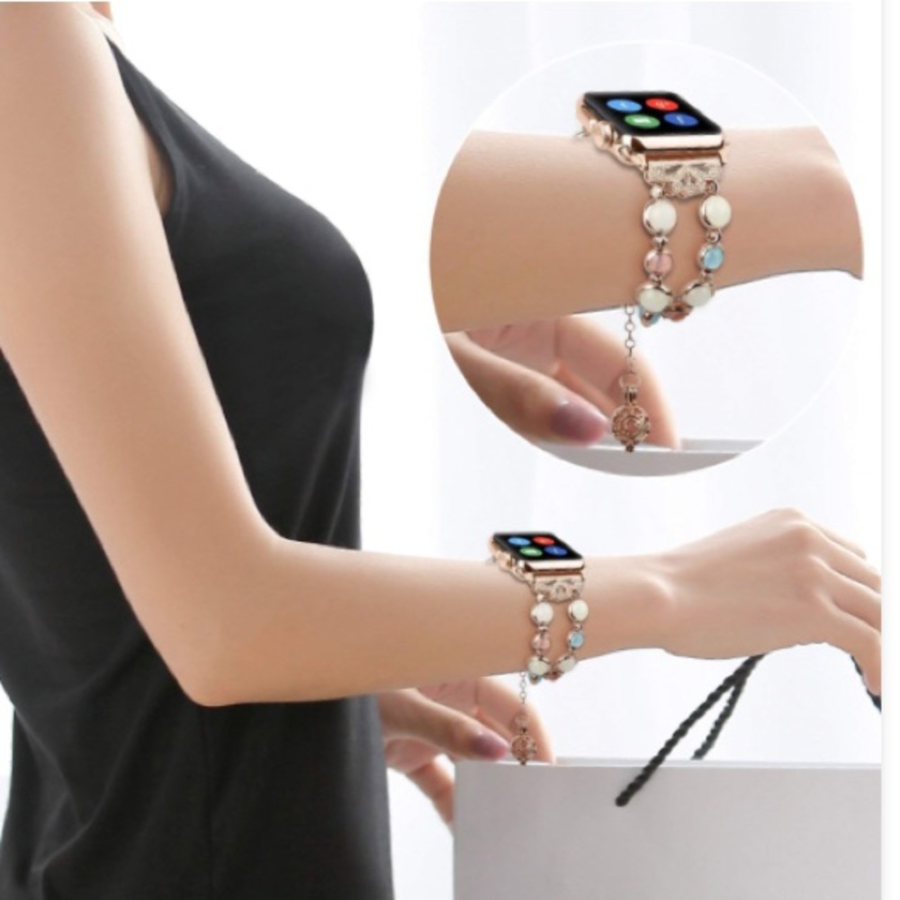 For IWatch Band  38/40/4242/44/45mm Adjustable Wristband Night Luminous Pearl - Picture 5 of 11